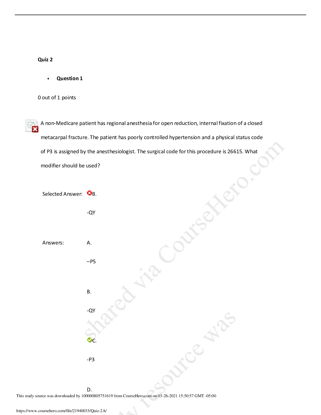 Preview image of Rasmussen College - HIM M141 Quiz 2A document